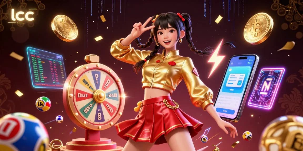 Alami jackpot yang mendebarkan dengan lcc dalam ilustrasi 3D yang ceria yang memaparkan elemen permainan yang menarik.