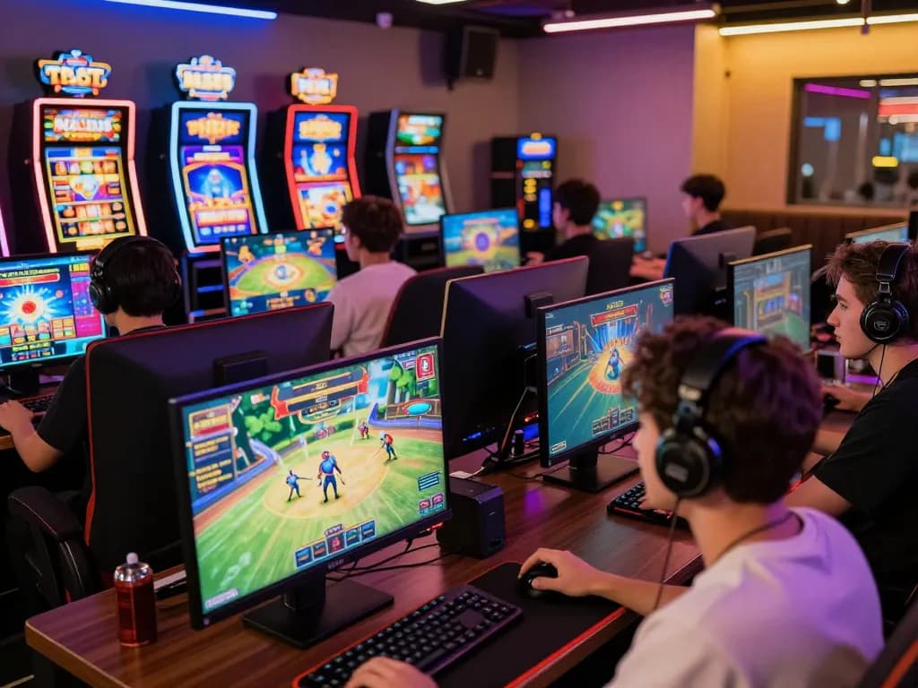 Gamers enjoying the diverse offerings of go88 in a colorful online gaming environment.