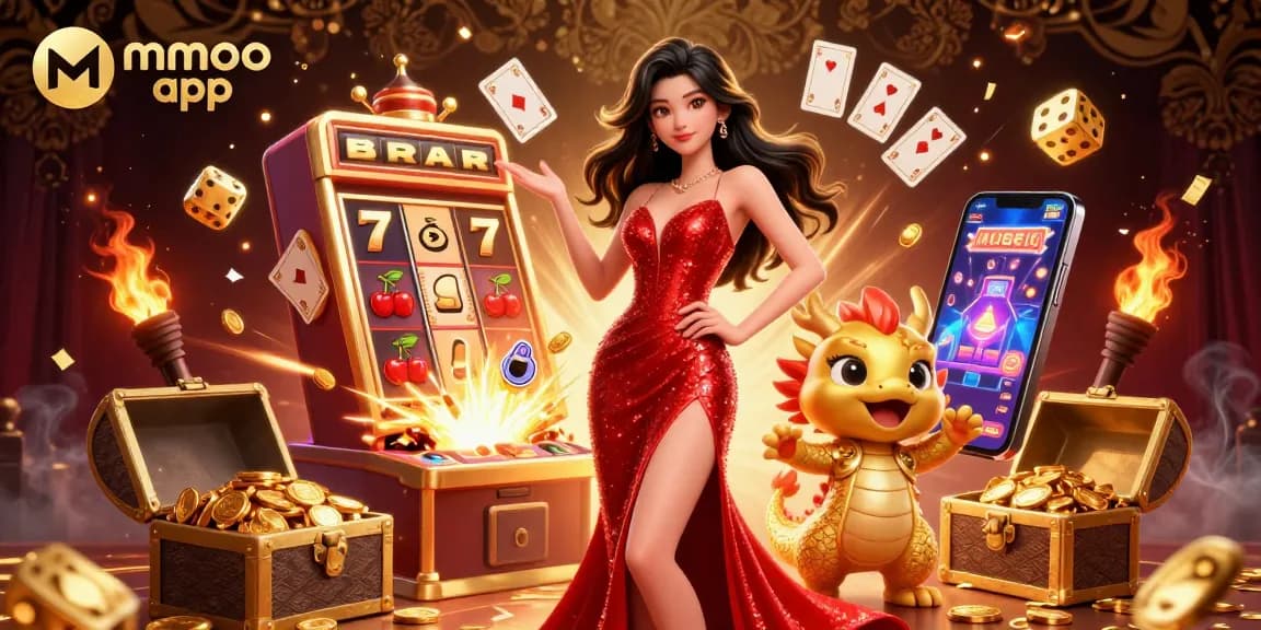 Experience exciting jackpots with the mmoo app in this vibrant 3D casino scene.