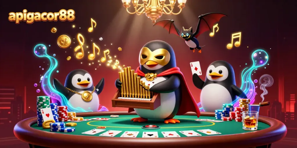 Experience thrilling gameplay with apigacor88 in this dynamic casino scene featuring poker elements.