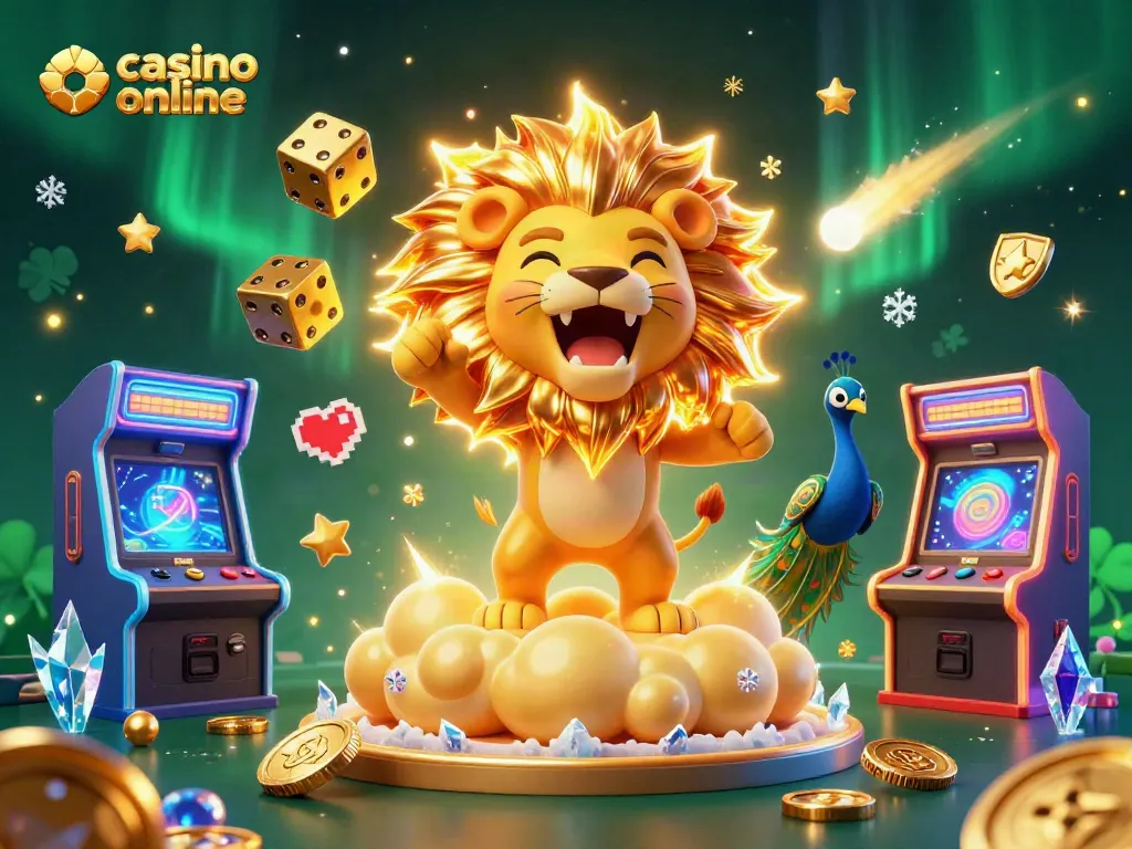 Juega en el casino online y experimenta tragamonedas espectaculares en una ilustración animada vibrante.