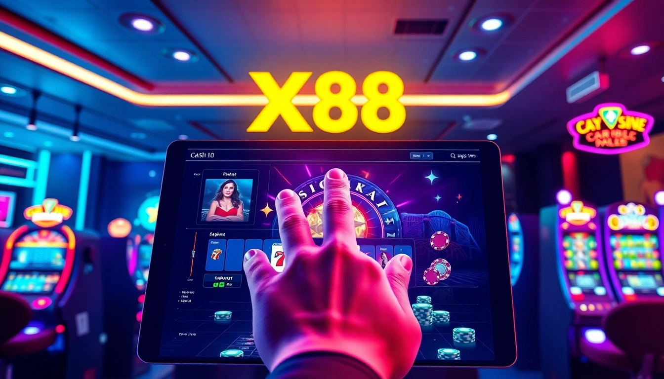XX88 innovative online casino interface with vibrant games and user interaction.