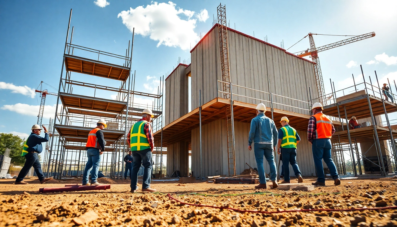 Workers on a Texas construction site collaborating on projects. Texas construction news highlights the latest trends.