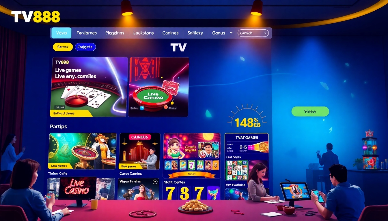 TV88 online gambling platform showcasing user-friendly interface and diverse games.