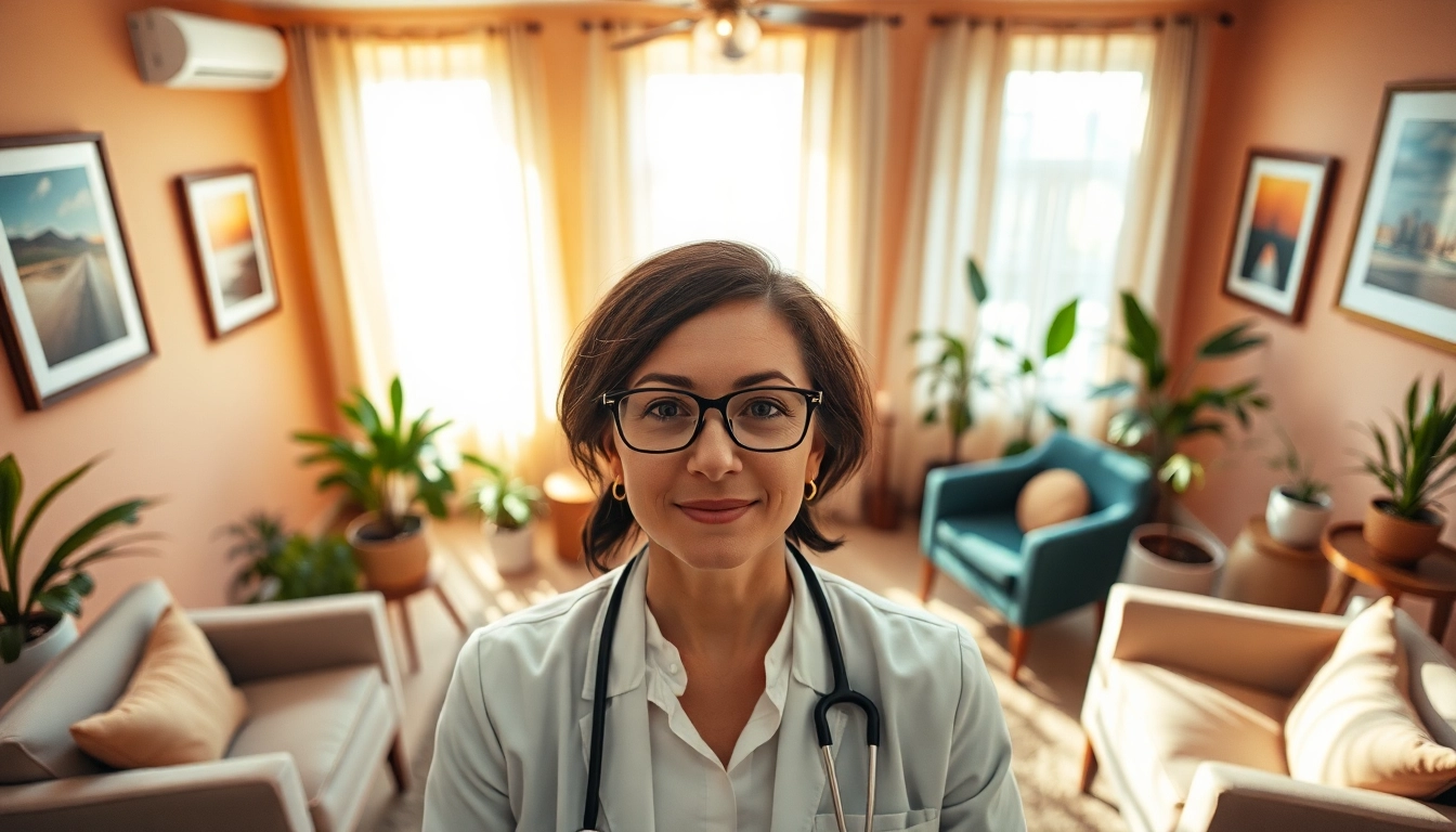 Engaging Counselling Services in a warm, cozy therapy environment showcasing a professional therapist.