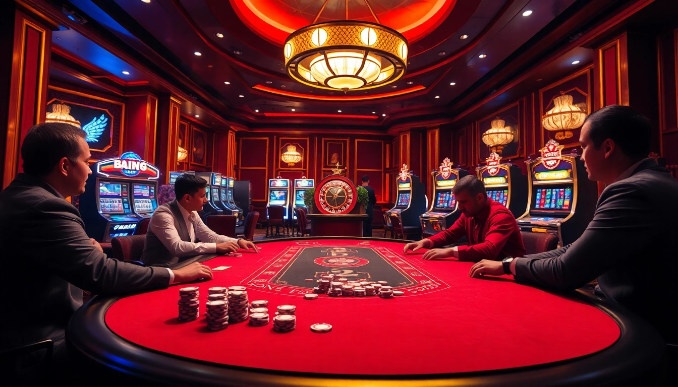 Engage in thrilling poker gameplay at https://f8beta2.support/ with vibrant casino lights and action.