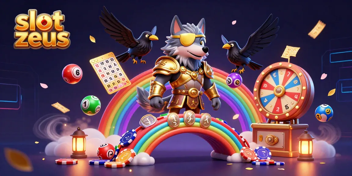Engage with the slot zeus scene featuring Odin and ravens amidst casino elements in a vibrant landscape.