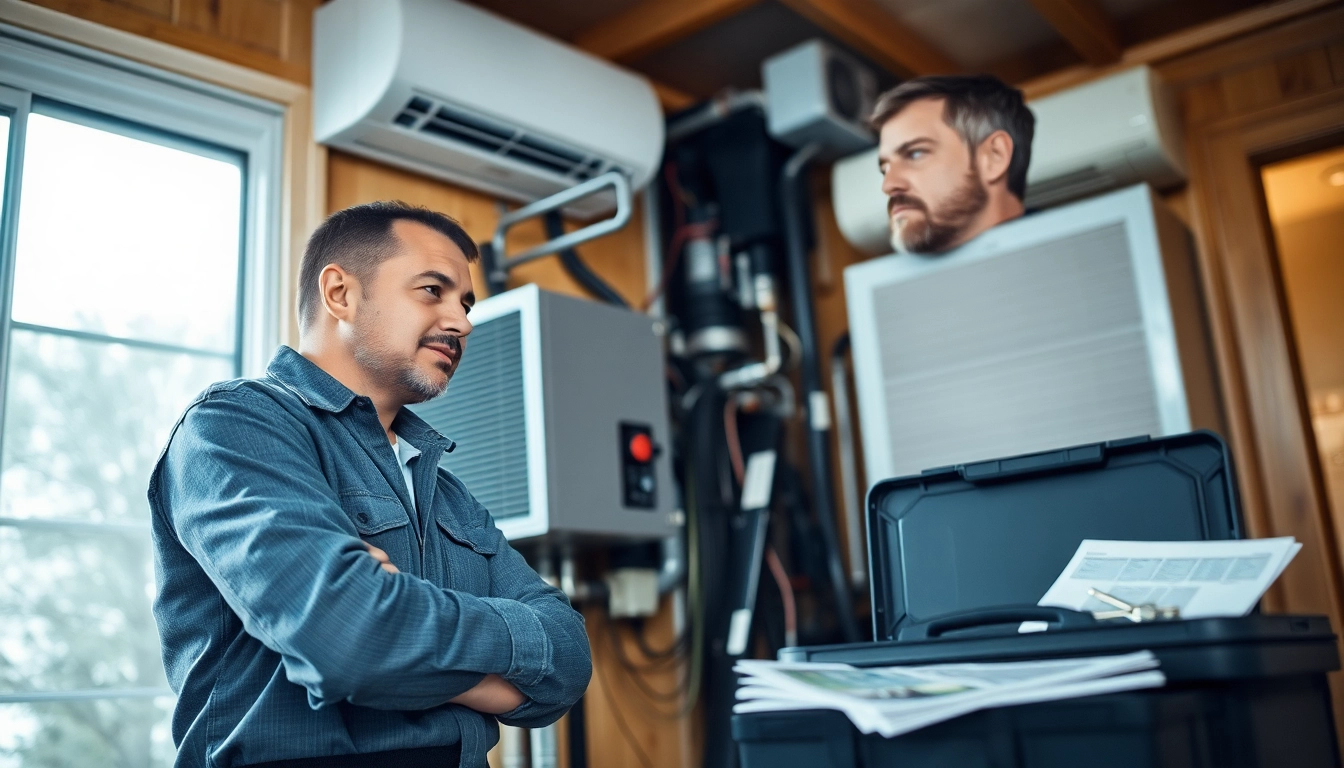 Detailing what does a home warranty cover for HVAC systems with technician examining units.