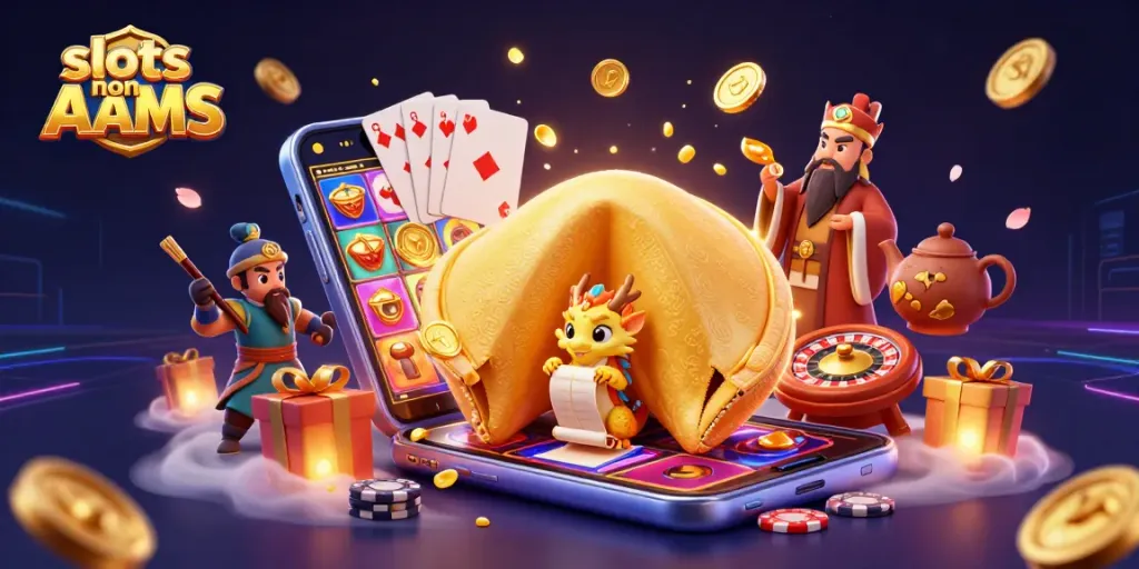 Giocando a slots non AAMS con la fortuna di un drago tra simboli luccicanti e monetine d'oro