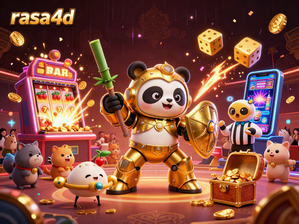 Rasakan keseruan permainan slot di rasa4d dengan ilustrasi kasino 3D yang memukau.
