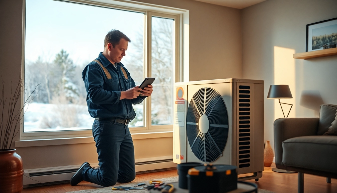 Ensure optimal heat pump maintenance minnesota with a professional technician at work.