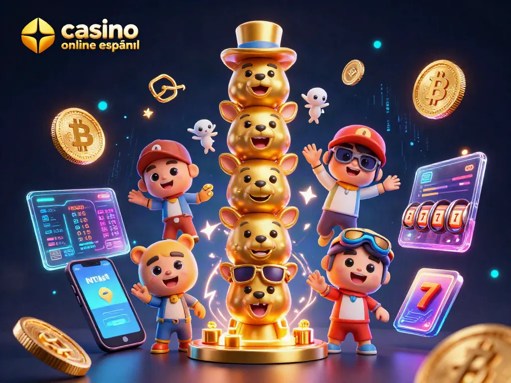 Juega en casino online español con diversas tragamonedas, monedas criptográficas y elementos de entretenimiento.