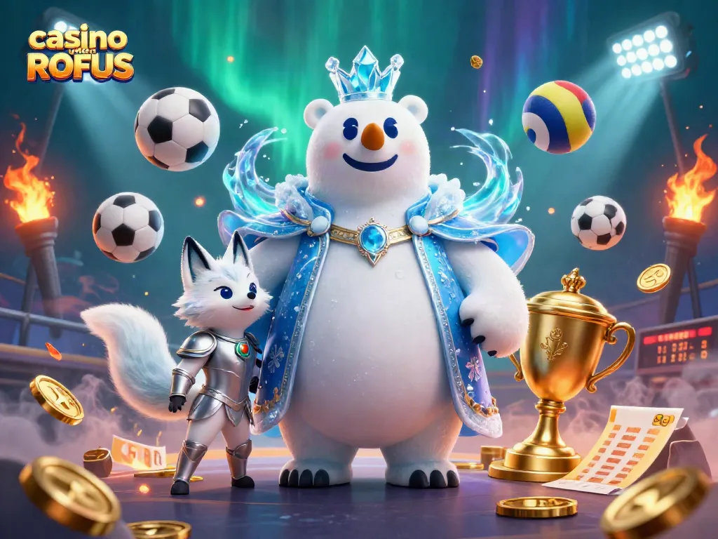 Engage in thrilling gameplay at casino uden ROFUS with animated characters and sports elements.