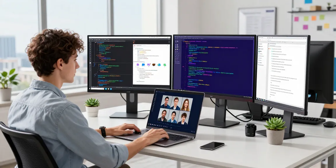 Young developer coding the 纸飞机中文版 app in a modern workspace.