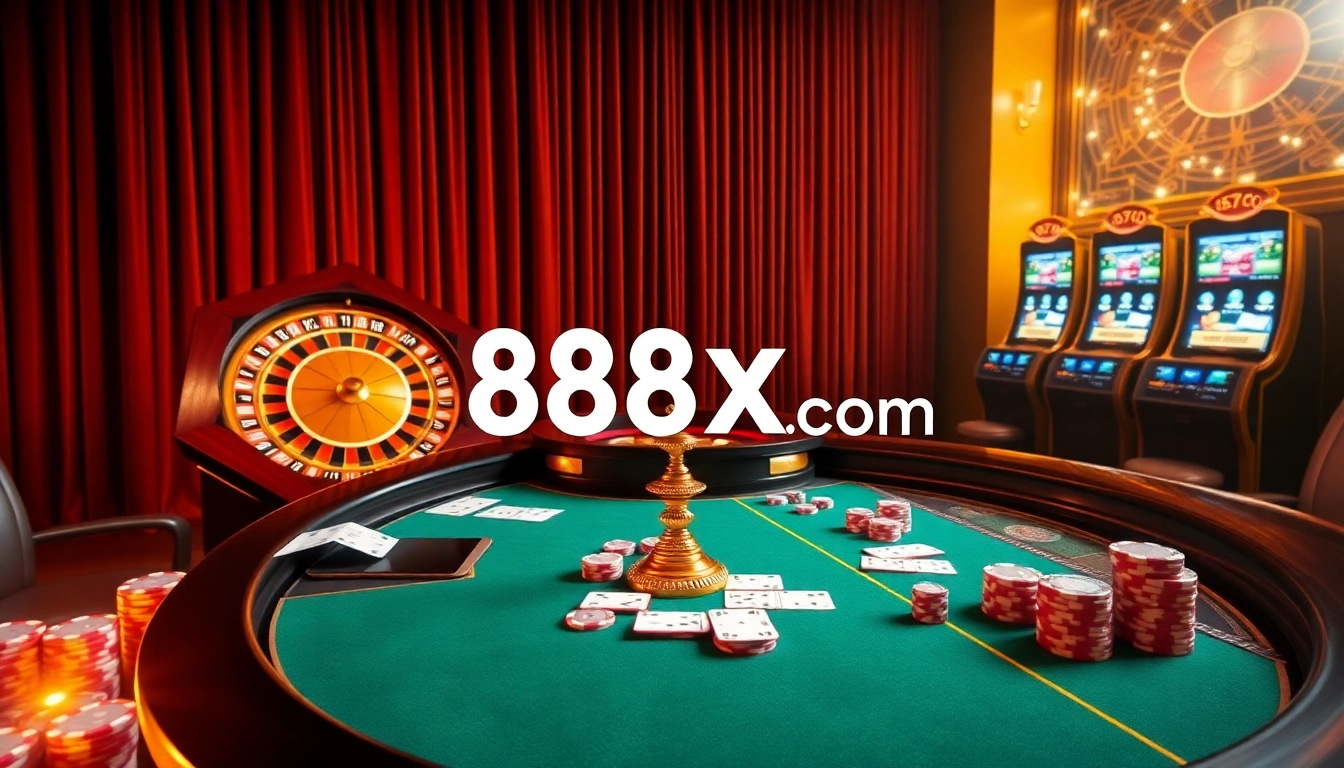 Engaging online gambling setup at 88xx.co.com featuring roulette and poker.