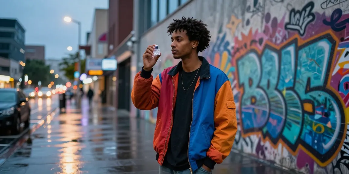 How Much Is A Gram Of DMT? Individual contemplating the purchase of DMT in an urban setting.