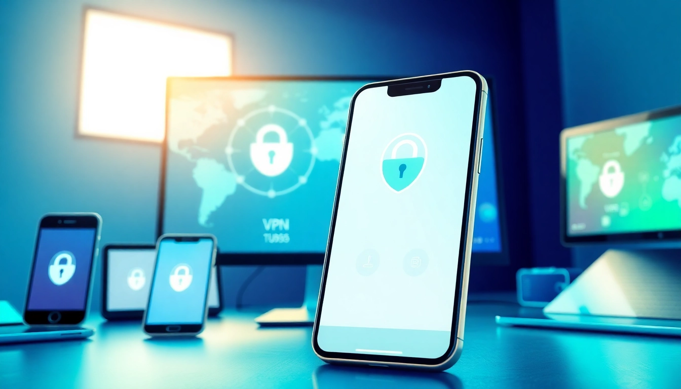 快连下载 app interface showcased on smartphone and desktop for secure network access.