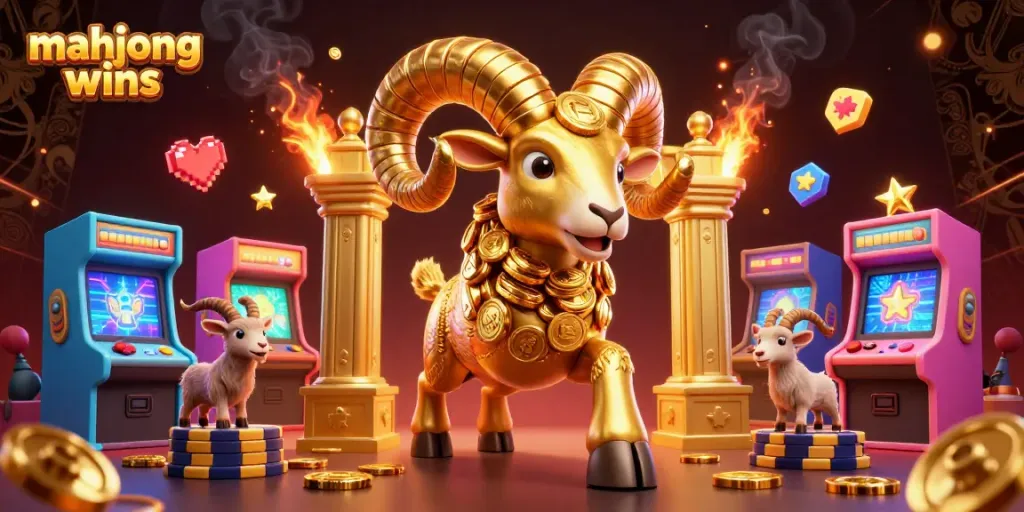 Experience mahjong wins with vibrant gaming elements and interactive characters in a thrilling casino scene.