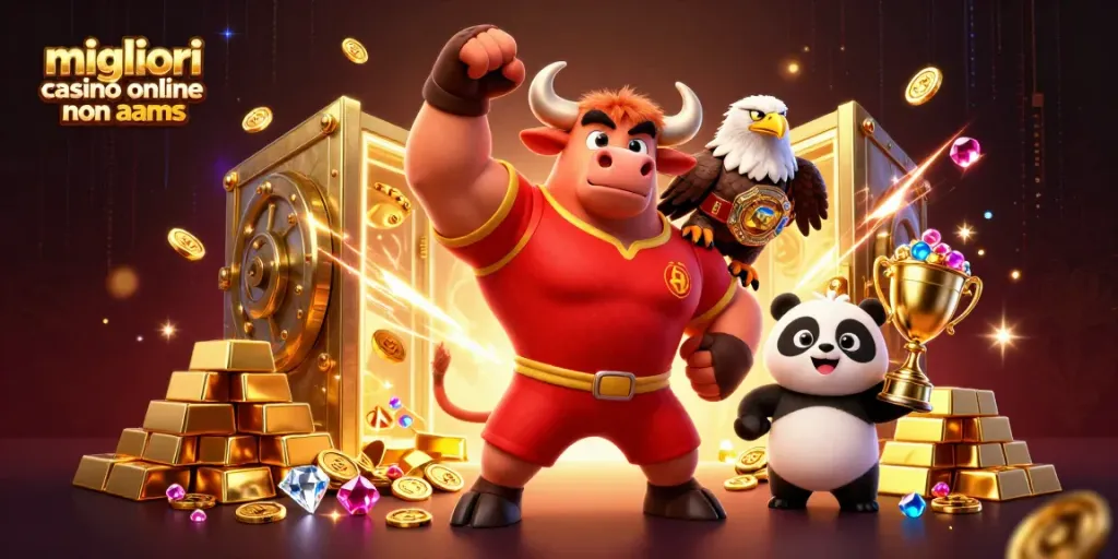 Migliori casinò online non AAMS: Scopri i giochi e le vincite avvincenti in un'illustrazione animata