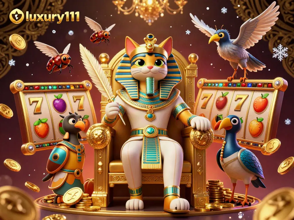 Engage in thrilling slots with luxury111, showcasing vibrant 3D character art and jackpot excitement.