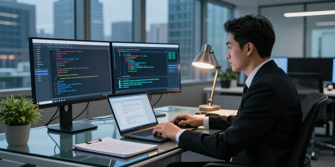 Cybersecurity analyst monitoring shs-dome5.com traffic in a modern office environment.