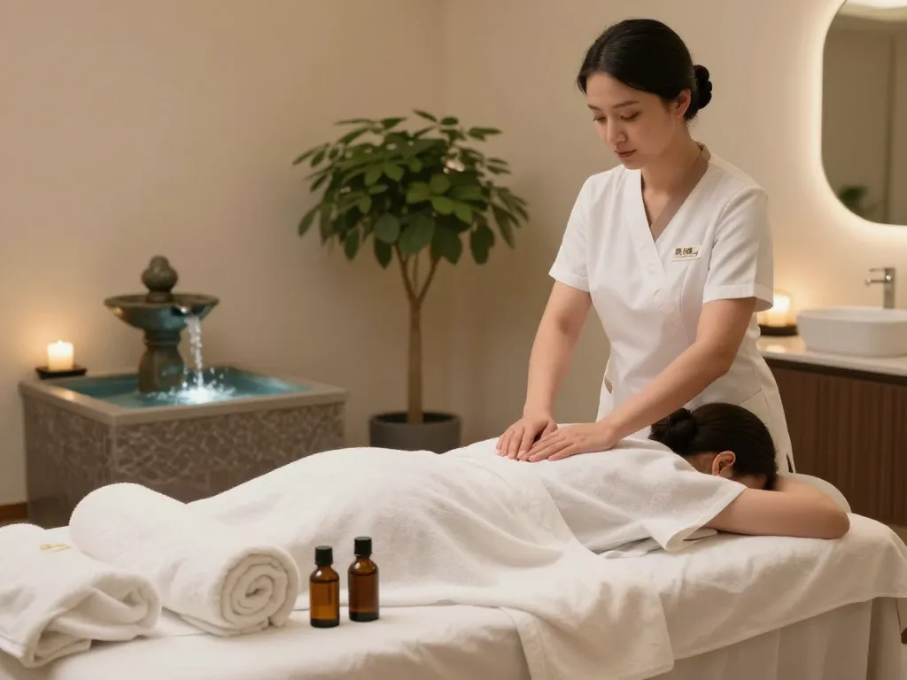 A relaxing 잠실스웨디시 massage room with soothing decor, aromatic oils, and professional setup for a calming spa experience.