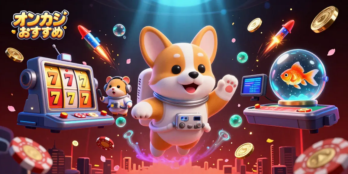 オンカジ おすすめサイトで楽しむ、宇宙空間のカジノを描いたイラスト!