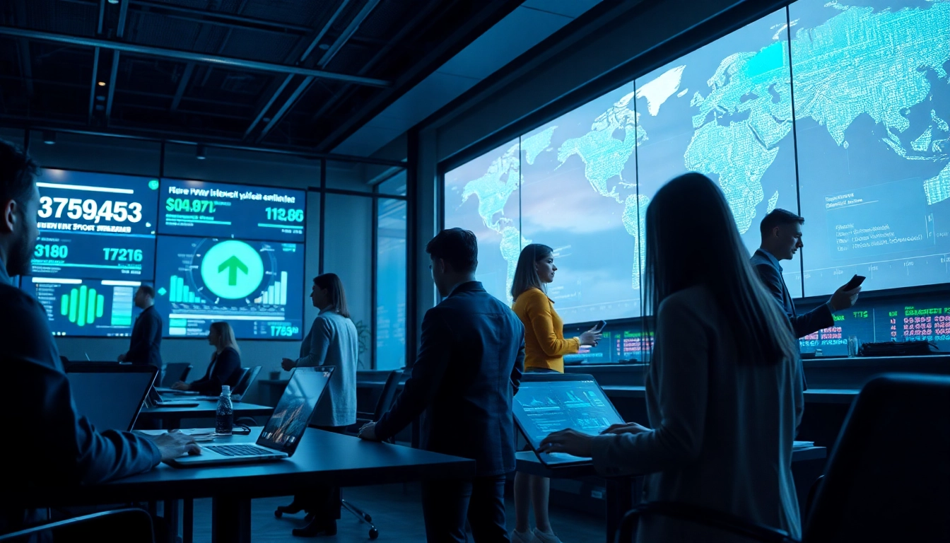 快连下载 innovative network accelerator in a modern office with tech-savvy professionals.