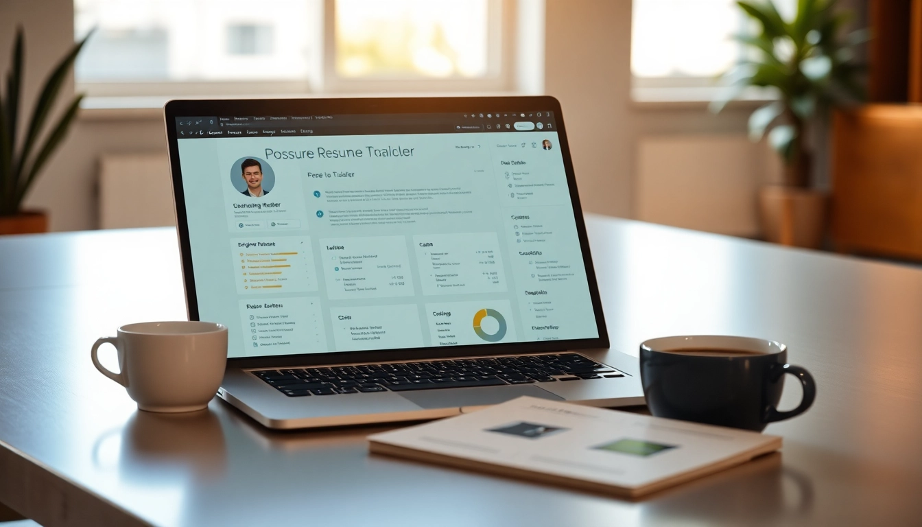 Engaging visual of a Resume Builder tool in use with templates and design features.