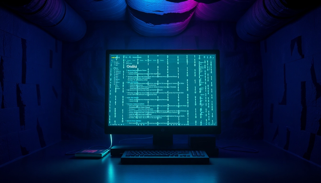 The Hidden Wiki displayed on a retro computer screen in a dimly lit room, representing dark web exploration.