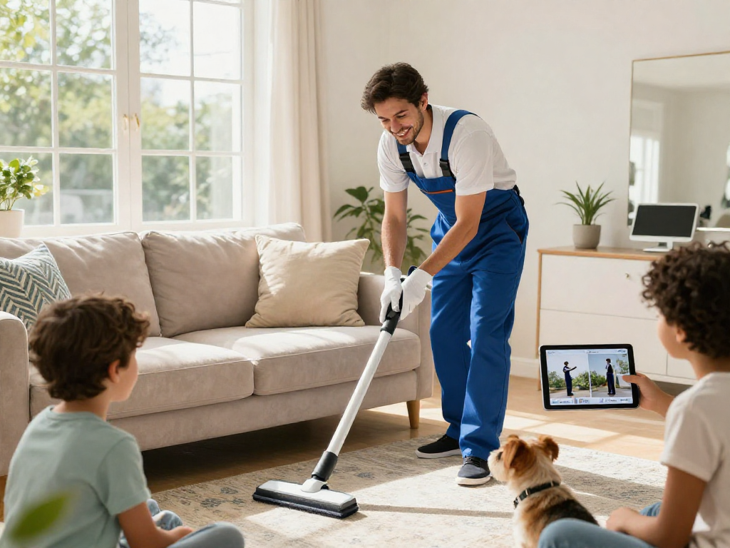 Panda Cleaner efektowne pranie tapicerki w jasnym salonie