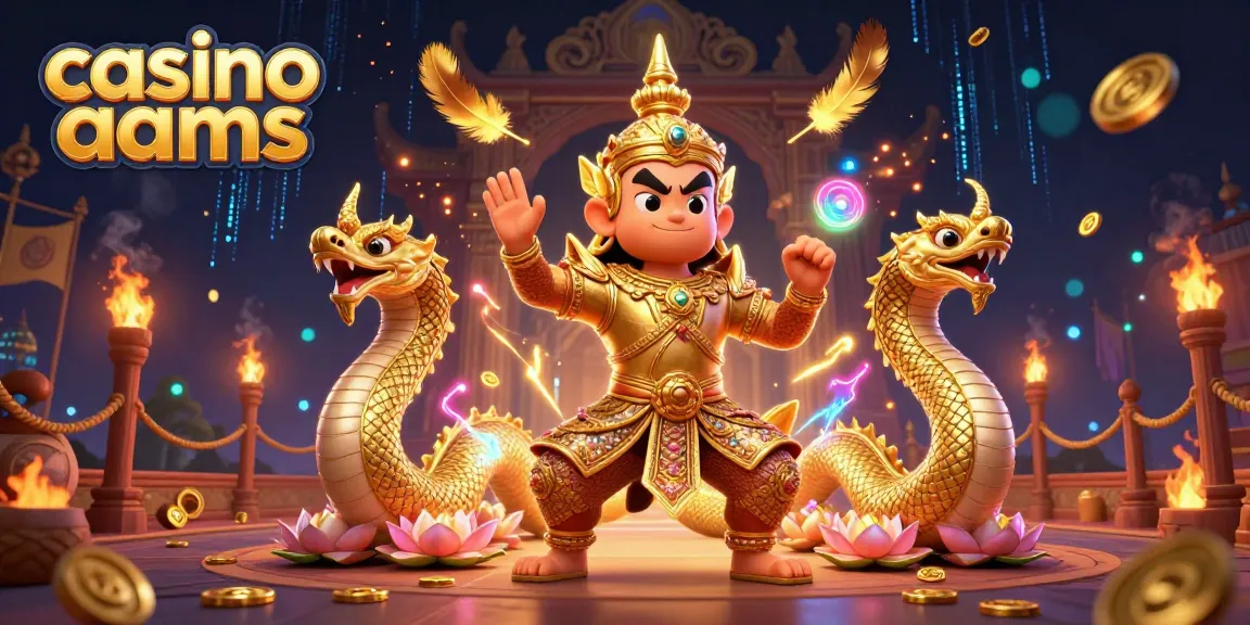 Interagisci con i casino non AAMS in una scena vibrante che mostra un mistico guardiano thailandese e i compagni Naga.