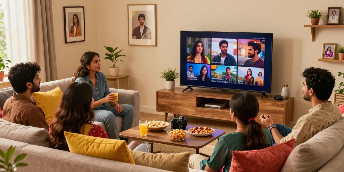 Friends enjoying aagmaal in a cozy setting while watching Indian web series.