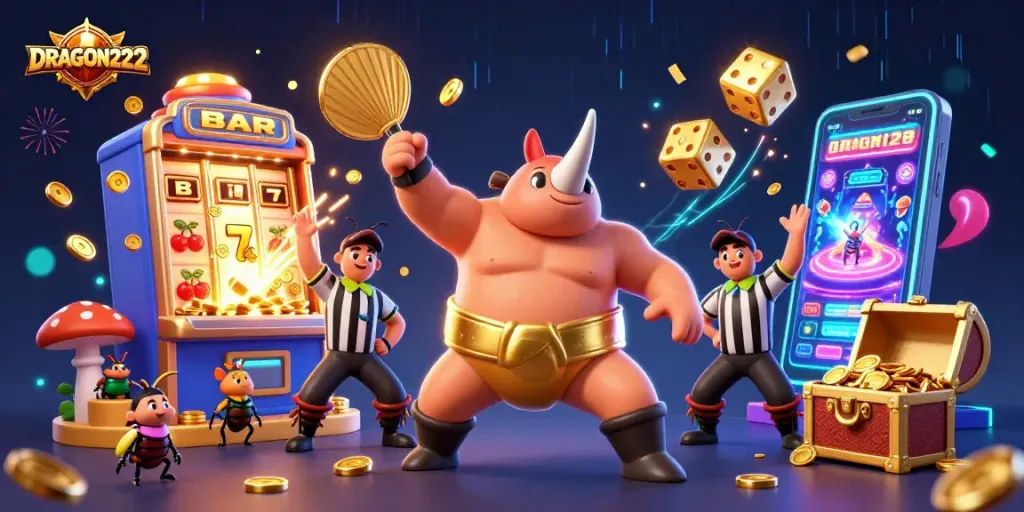 Join the action at DRAGON222 as a rhinoceros beetle champion stirs up a slot machine jackpot!