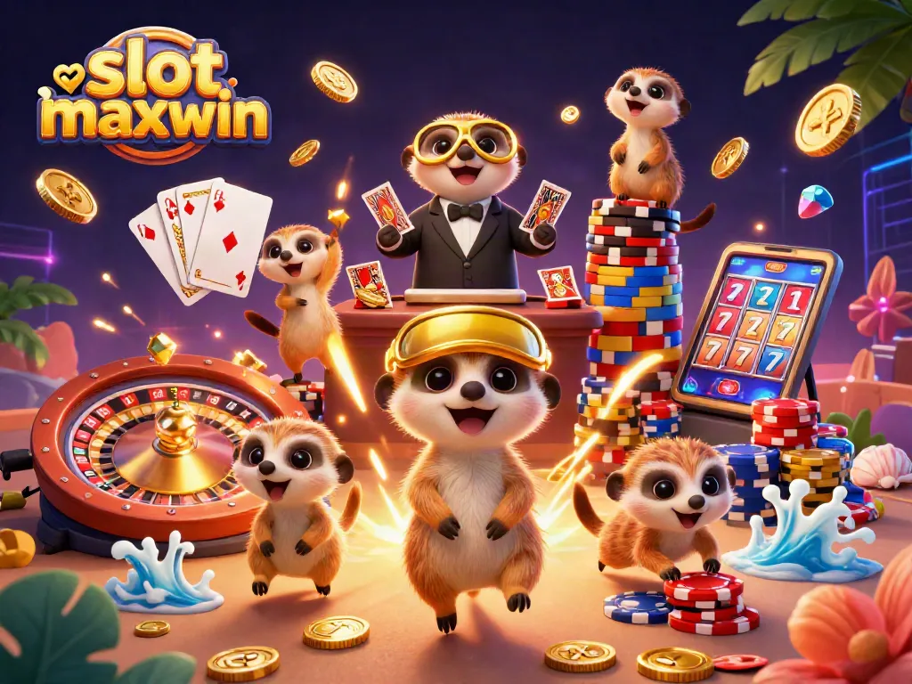 Engage big wins with slot maxwin as meerkats run a vibrant casino filled with treasures.