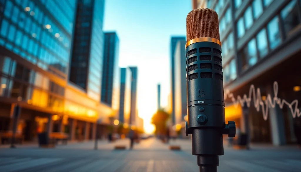 Capture sound effortlessly with the MV 88 microphone set against an urban backdrop.
