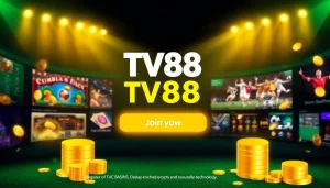 TV88 online betting website interface showcasing vibrant gaming options and secure user experience.