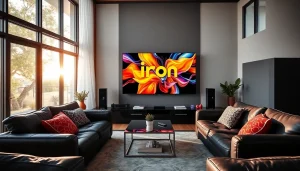 Engaging setup showcasing iron tv as the centerpiece of a stylish living room.
