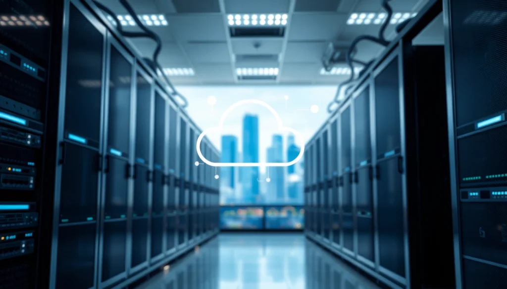 Showcase of Hybrid Cloud Solutions in a modern data center environment with advanced tech.