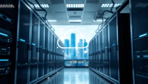 Showcase of Hybrid Cloud Solutions in a modern data center environment with advanced tech.