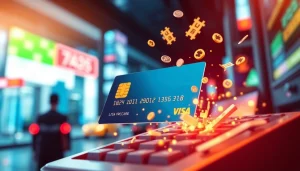 카드깡에 관한 추상적인 일러스트, 현대 금융 설정의 중심에 위치.