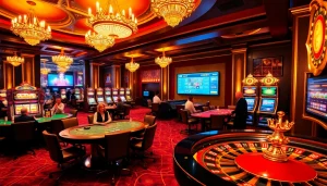 Players engaging in high-stakes games at the F168 casino, showcasing excitement and luxury.