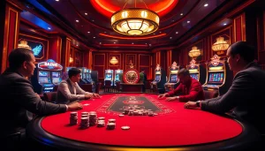 Engage in thrilling poker gameplay at https://f8beta2.support/ with vibrant casino lights and action.