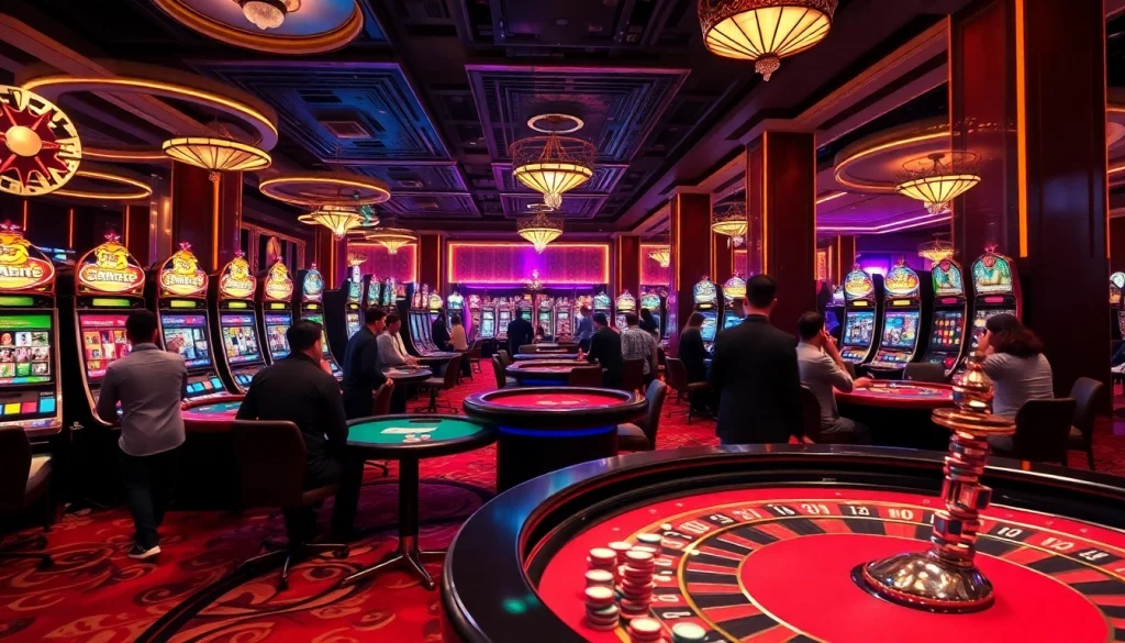 Lounging in excitement at 'luong son tv', gamblers enjoy captivating casino games with vivid displays of poker chips and roulette.