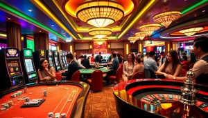 Experience the thrill of gaming with W88 link in a vibrant casino atmosphere.
