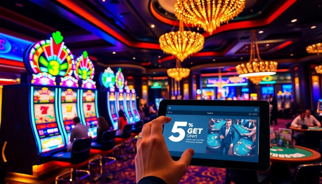Engage with thrilling 5GBET Download experiences at a vibrant casino ambiance.