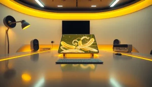 Futuristic AI workspace highlighting the features of nano banana 2 image generation technology.