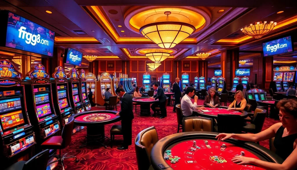 Experience thrilling gaming at ffgg88.com with vibrant casino tables and excited players.