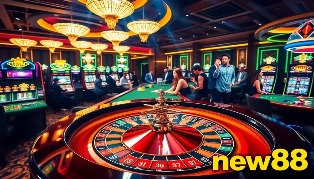 Experience the excitement of gambling at new88 with vibrant casino elements and engaging gameplay.