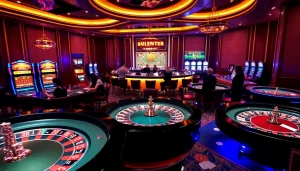 Experience the excitement of gambling at https://xx88.pizza/ with vibrant tables and players engaged in play.